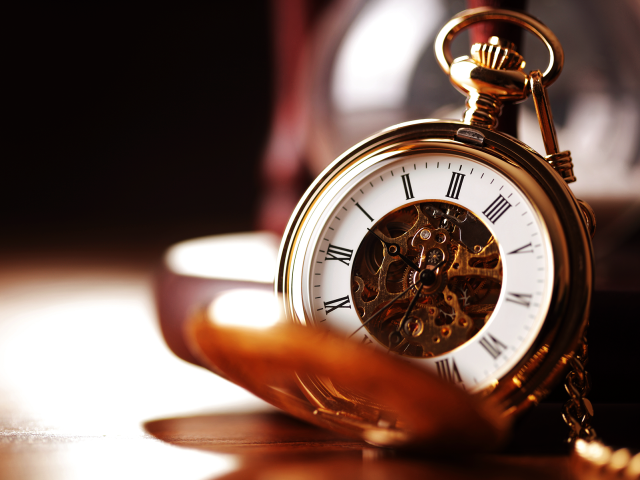 Gold pocket watch table hands free wallpaper for desktop - medium preview image