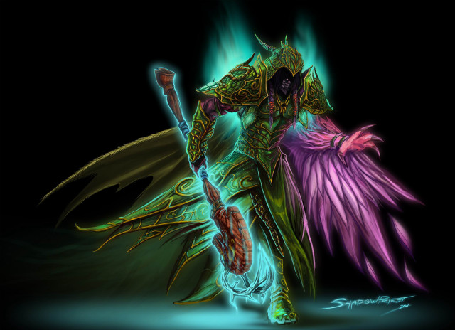 Demon staff wings blue glow free wallpaper for desktop - medium preview image