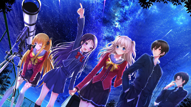 Anime characters space background stars #6 free wallpaper for desktop - medium preview image