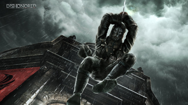 Man sitting building rain sword #2 free wallpaper for desktop - medium preview image