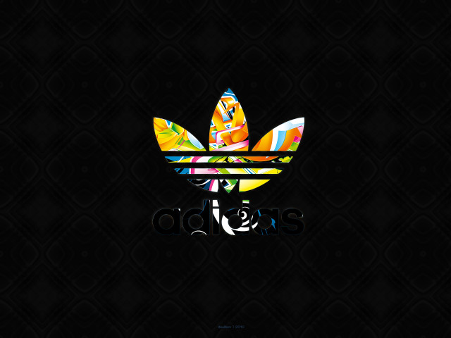Colorful adidas logo black background #2 free wallpaper for desktop - medium preview image