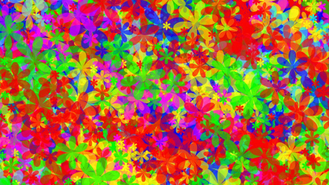 Colorful background flowers leaves vibrant free wallpaper for desktop - medium preview image