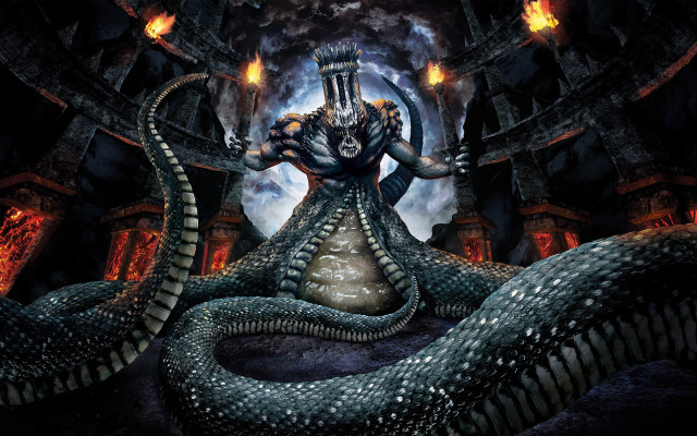 Giant snake demon face arms free wallpaper for desktop - medium preview image