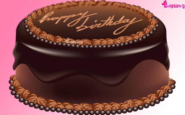Chocolate birthday cake happy birthday free wallpaper for desktop - medium preview image