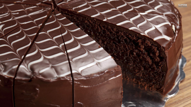 Chocolate cake slice cut plate free wallpaper for desktop - medium preview image