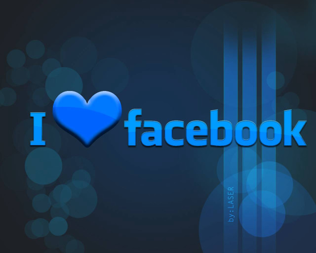Blue heart i love facebook #2 free wallpaper for desktop - medium preview image