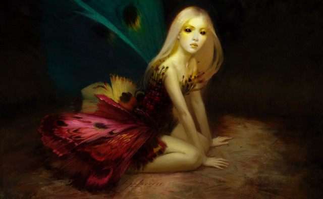 Woman bird back feather leg free wallpaper for desktop - medium preview image