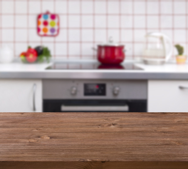 Wooden table kitchen stove sink free wallpaper for tablet - medium preview image