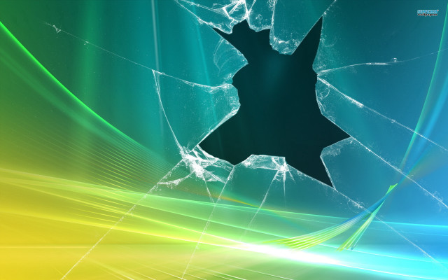 Broken glass window green yellow free wallpaper for desktop - medium preview image