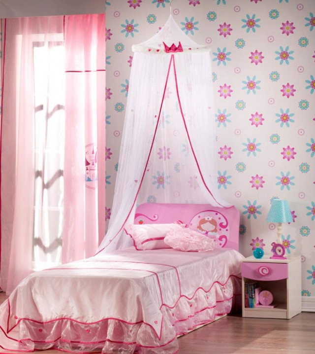 Pink bed canopy bedskirt pink free wallpaper for tablet - medium preview image