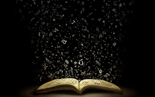 Open book letters black background free wallpaper for desktop - medium preview image