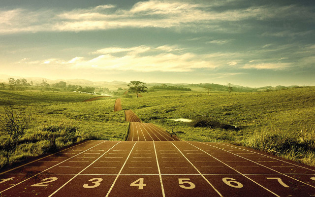 Long track numbers field sky free wallpaper for desktop - medium preview image