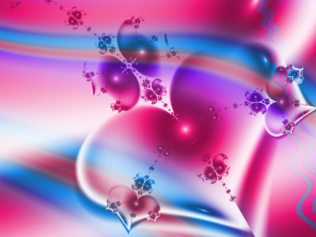 Heart bubbles abstract digital art free wallpaper for desktop - medium preview image