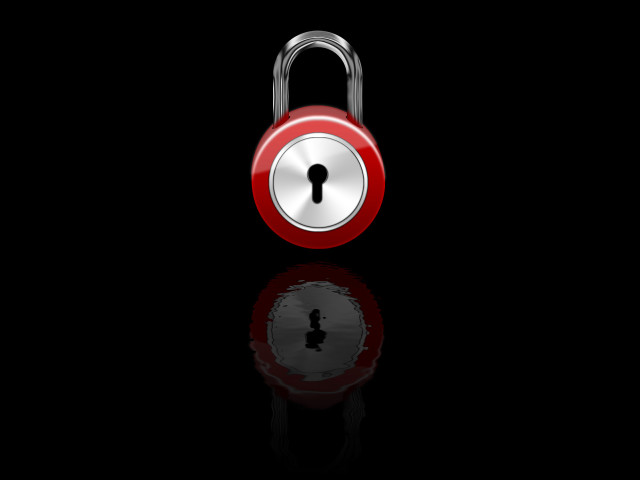 Red padlock black background reflection free wallpaper for desktop - medium preview image