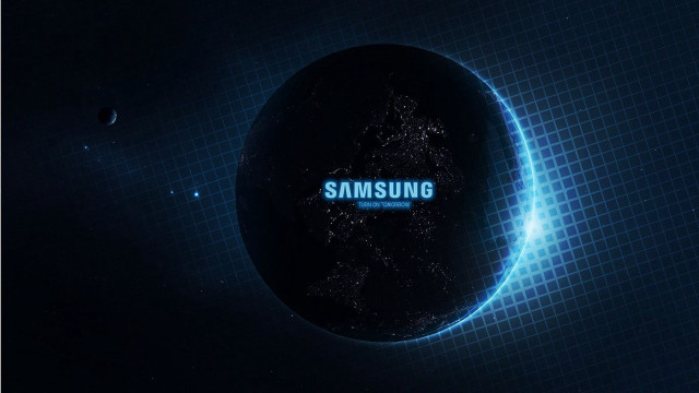 Blue black background samsung center free wallpaper for desktop - medium preview image