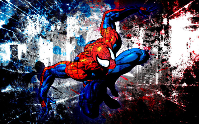 Spider man jumping arms out free wallpaper for desktop - medium preview image
