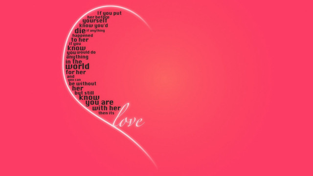 Pink background heart love message free wallpaper for desktop - medium preview image