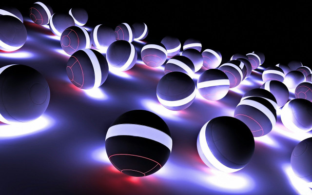 Balls lights row black background free wallpaper for desktop - medium preview image