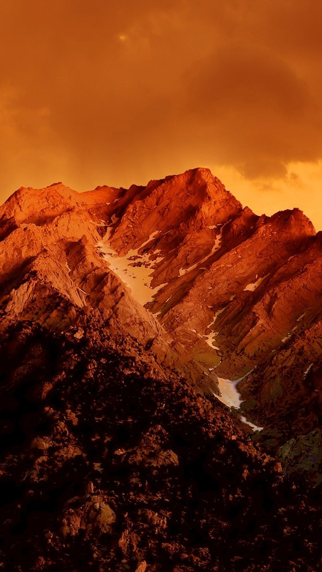 Mountain snow peak cloudy sky free wallpaper for mobile - medium preview image