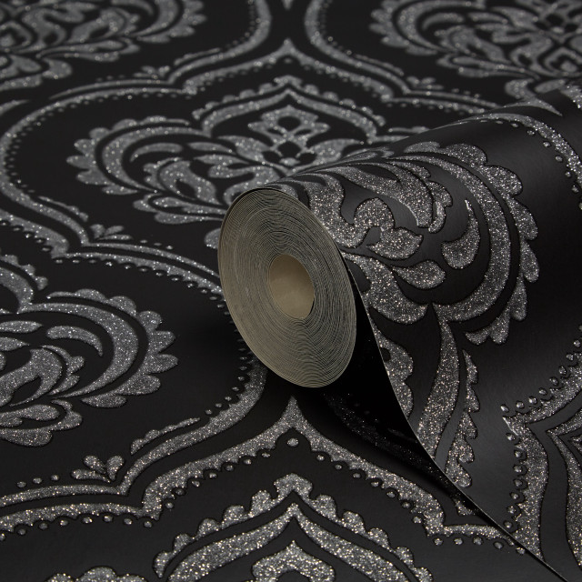 Black silver glittered paper roll free wallpaper for tablet - medium preview image
