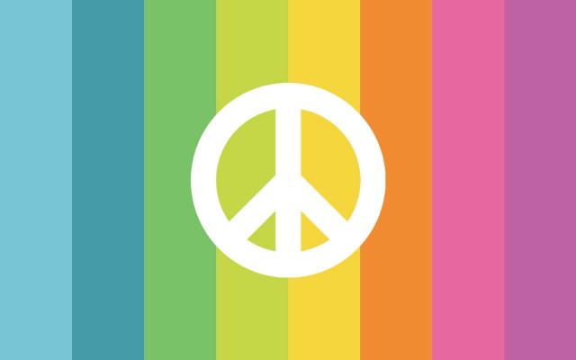 Peace sign rainbow background stripe free wallpaper for desktop - medium preview image