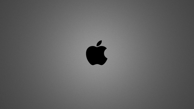 Black white apple logo gray free wallpaper for desktop - medium preview image