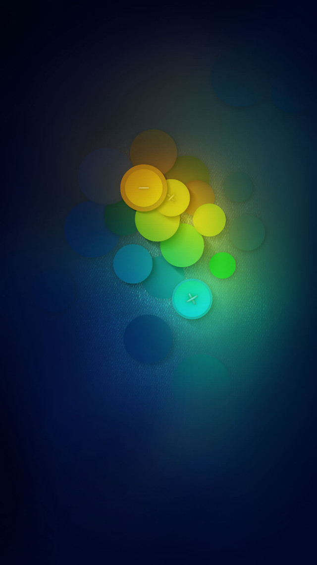 Blue background blurry circles green free wallpaper for mobile - medium preview image