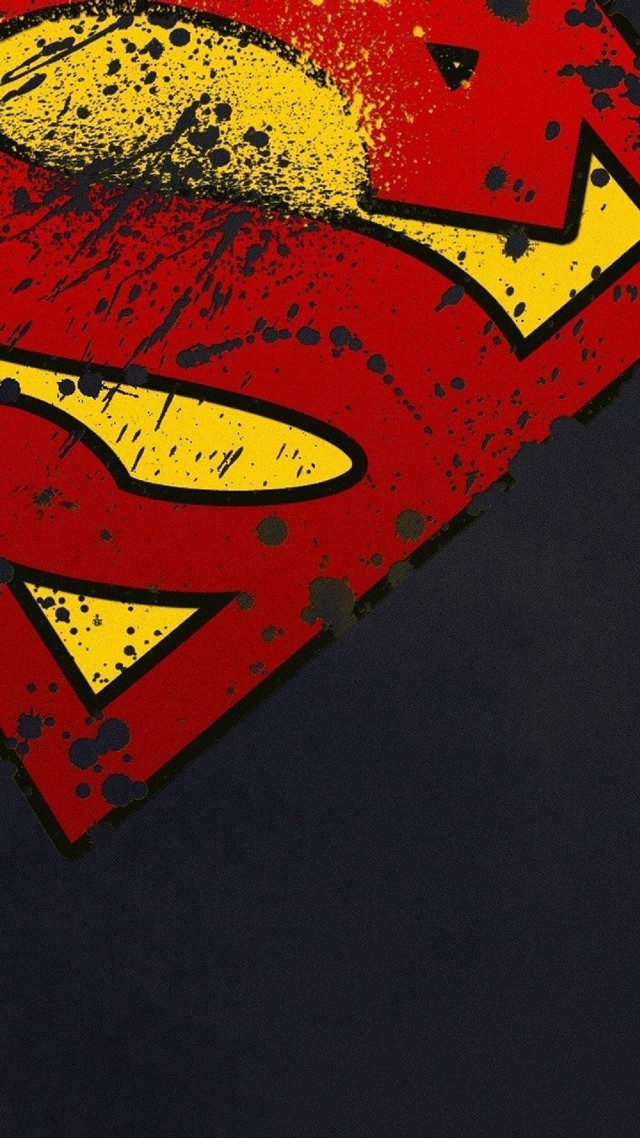 Superman logo black background yellow free wallpaper for mobile - medium preview image