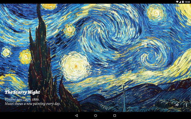 Starry night building clock painting free wallpaper for desktop - medium preview image