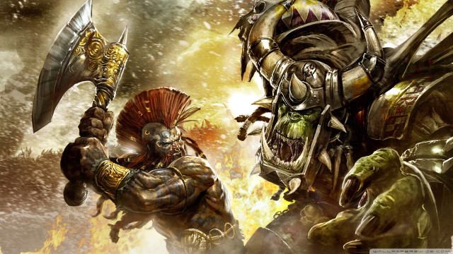 Demonic men fighting battle demon free wallpaper for desktop - medium preview image