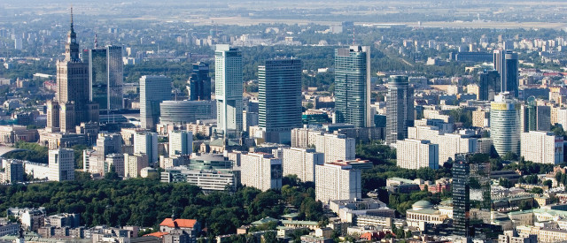 City tall buildings trees water free wallpaper for desktop - medium preview image