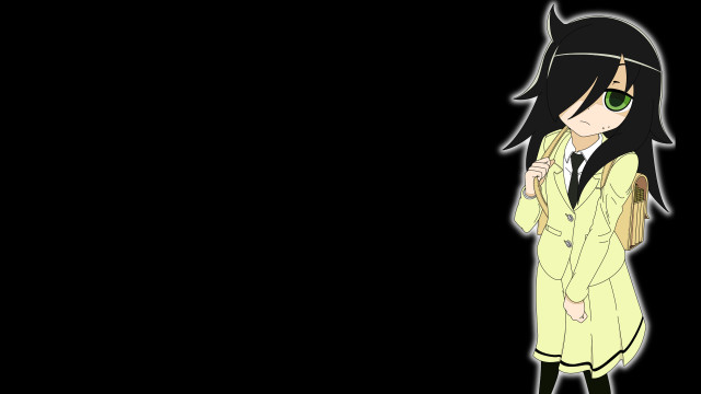 Girl yellow coat black hair free wallpaper for desktop - medium preview image