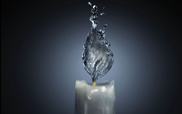Candle water splash dark room free wallpaper for desktop - medium preview image