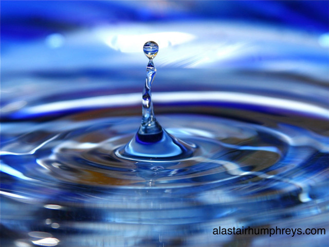 Water droplet blue background swirl free wallpaper for desktop - medium preview image