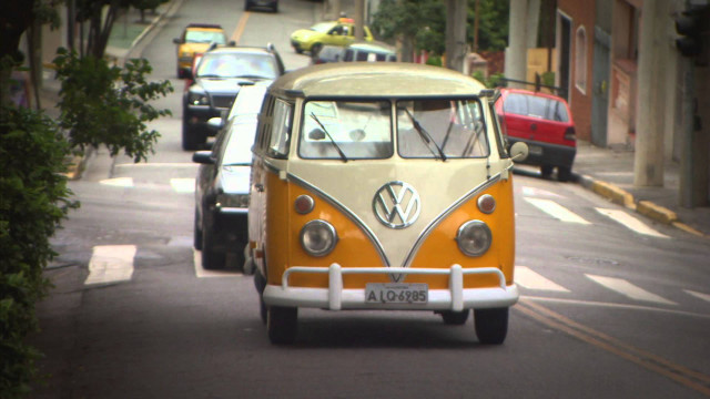 Vw bus street parked cars free wallpaper for desktop - medium preview image