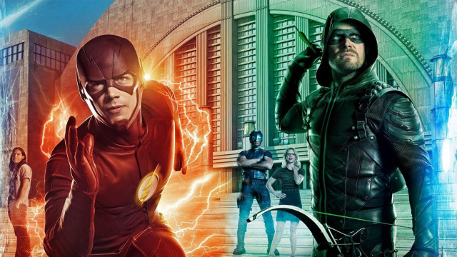 Flash arrow characters in same free wallpaper for desktop - medium preview image