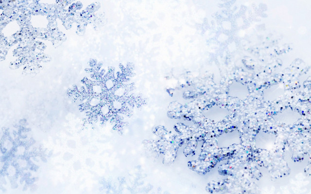 Snowflake white background blue silver free wallpaper for desktop - medium preview image