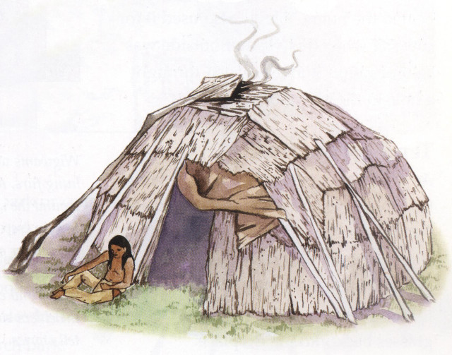 Native american woman hut man free wallpaper for desktop - medium preview image
