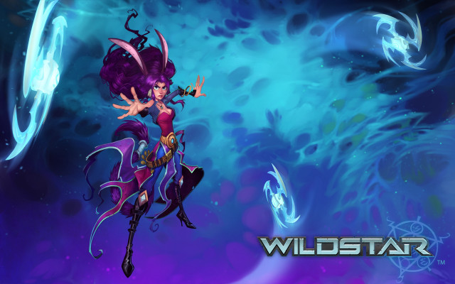 Woman purple dress flying sword free wallpaper for desktop - medium preview image