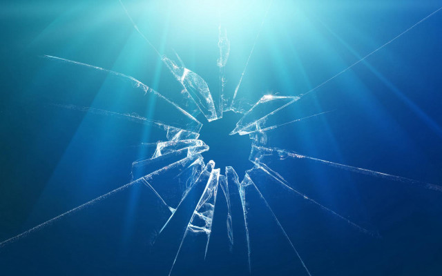 Broken glass window sunshine blue free wallpaper for desktop - medium preview image