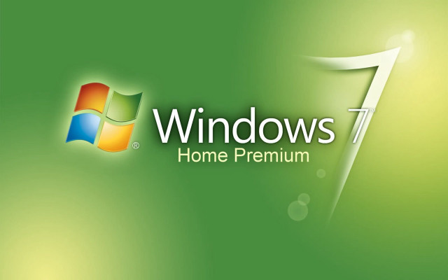 Green windows7 logo home premium free wallpaper for desktop - medium preview image