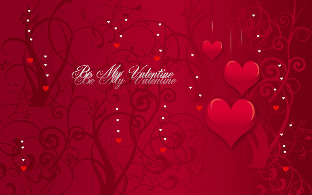 Valentine hearts vines love roses free wallpaper for desktop - medium preview image