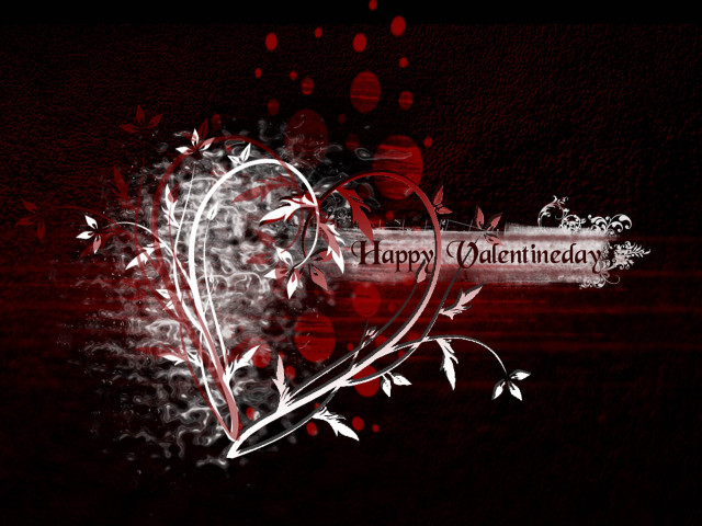 Valentines heart red black butterfly free wallpaper for desktop - medium preview image