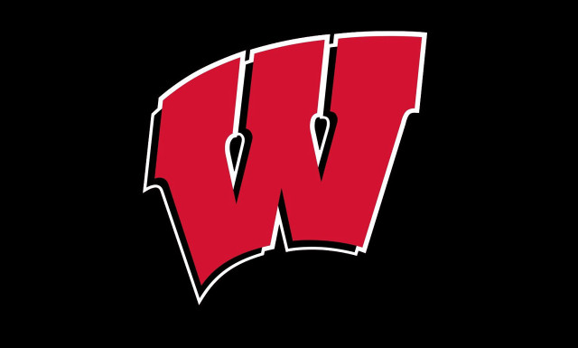 Wisconsin logo black background red free wallpaper for desktop - medium preview image