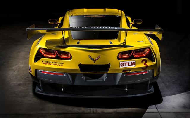 Yellow corvette garage hood up free wallpaper for desktop - medium preview image