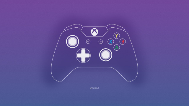 Purple controller white outline game #2 free wallpaper for desktop - medium preview image