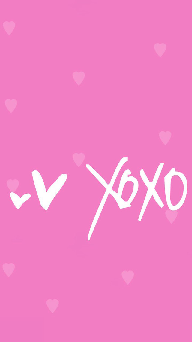 Pink background white text oxoxx free wallpaper for mobile - medium preview image