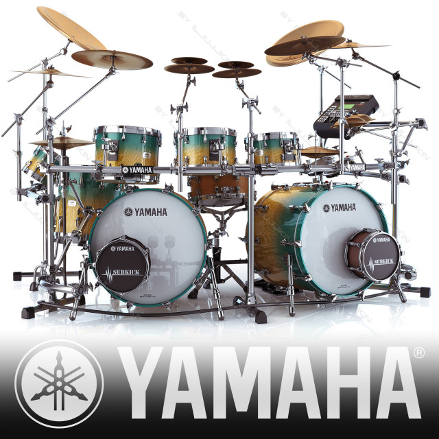 Yamaha drum set black yellow free wallpaper for tablet - medium preview image