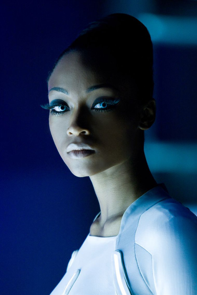 Afrofuturism blue eyes hologram daphne free wallpaper for mobile - medium preview image