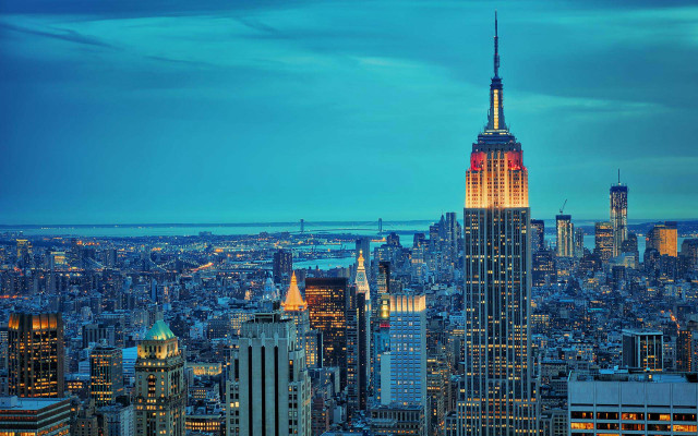 City skyline night tall buildings #13 free wallpaper for desktop - medium preview image